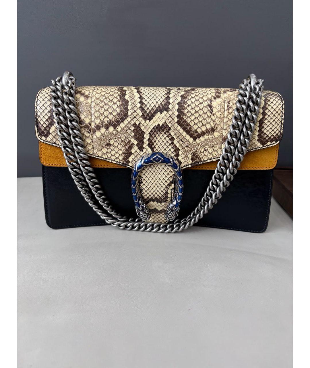 GUCCI Черная кожаная сумка через плечо, фото 8