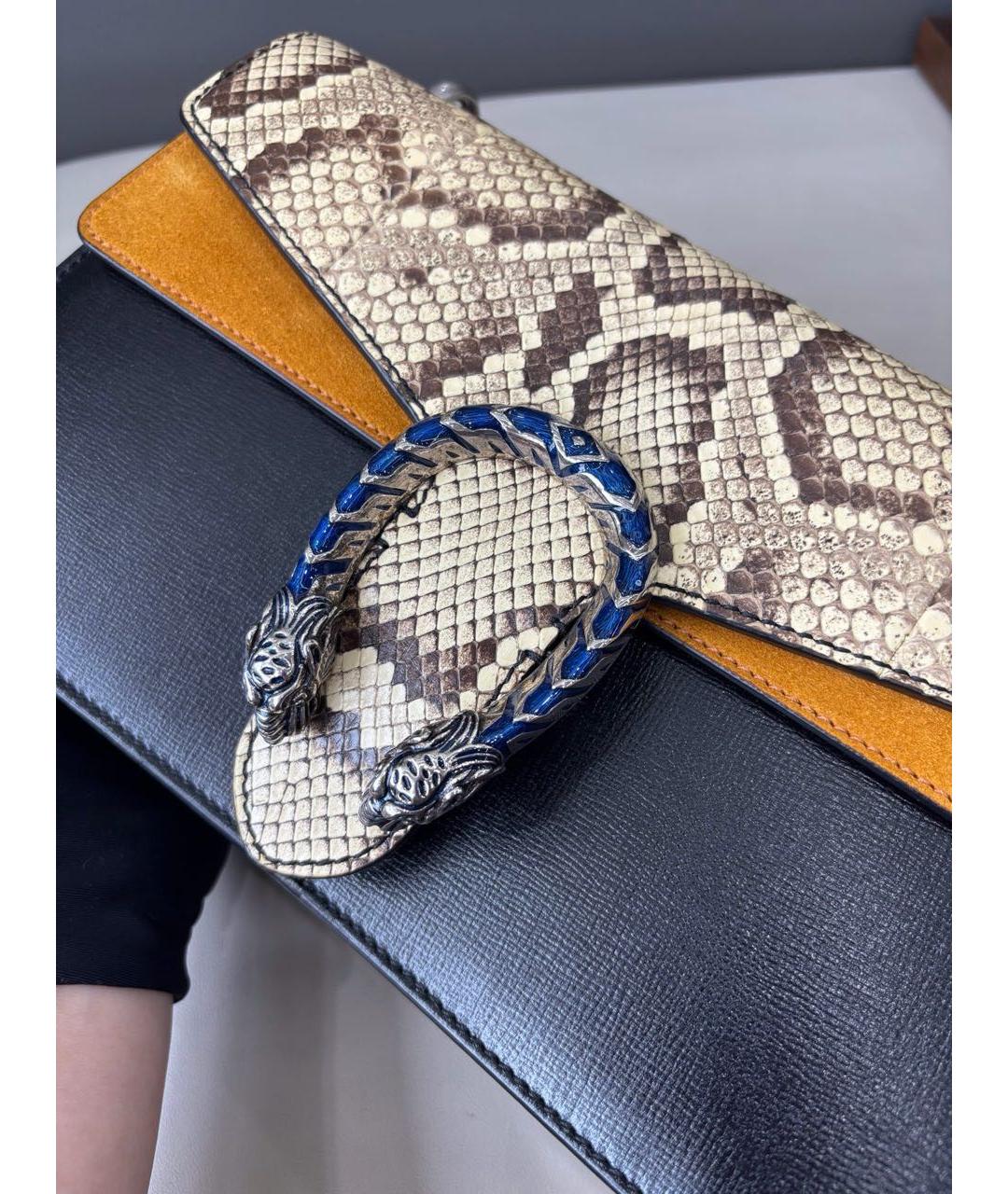 GUCCI Черная кожаная сумка через плечо, фото 7