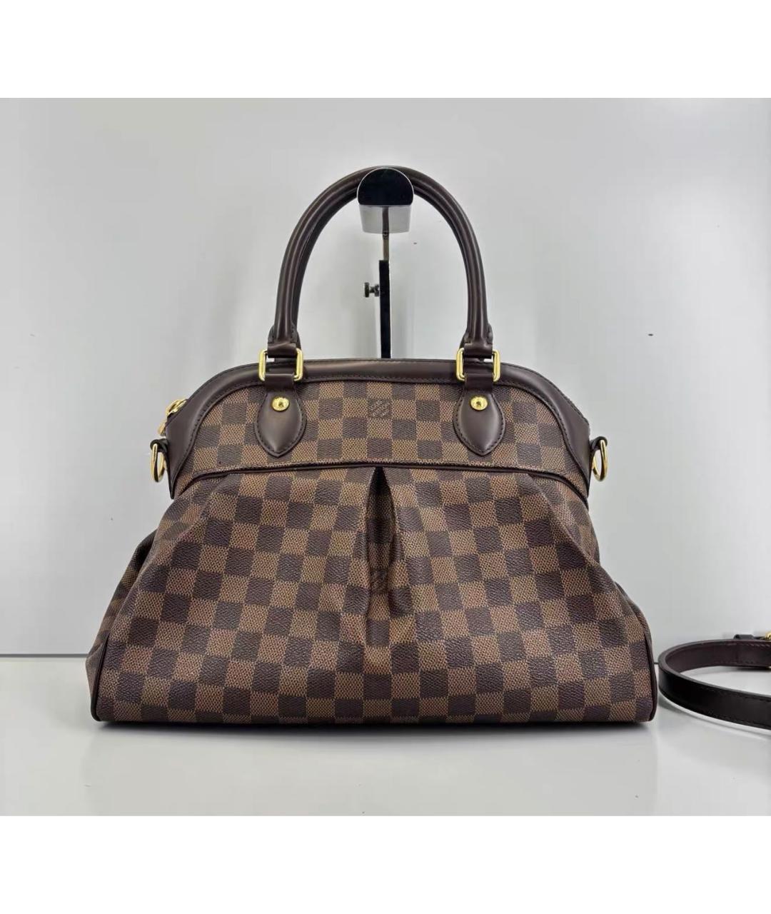 LOUIS VUITTON Коричневая кожаная сумка тоут, фото 9