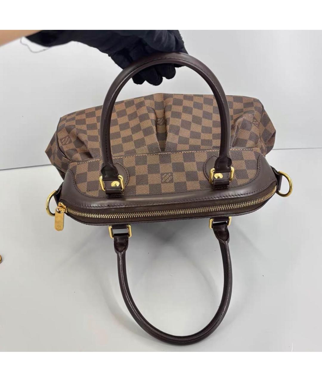 LOUIS VUITTON Коричневая кожаная сумка тоут, фото 6