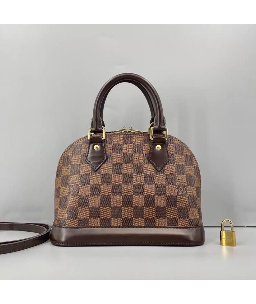 LOUIS VUITTON Коричневая сумка с короткими ручками из канвы, фото 2
