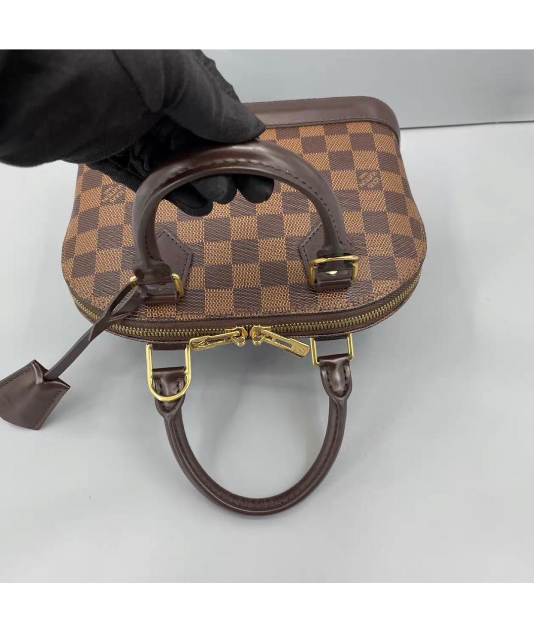 LOUIS VUITTON Коричневая сумка с короткими ручками из канвы, фото 7
