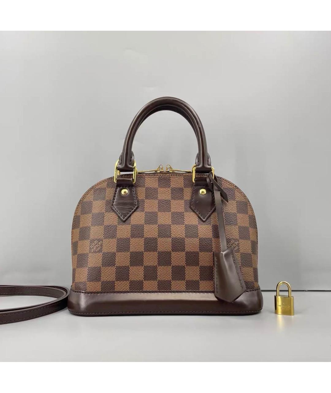 LOUIS VUITTON Коричневая сумка с короткими ручками из канвы, фото 9