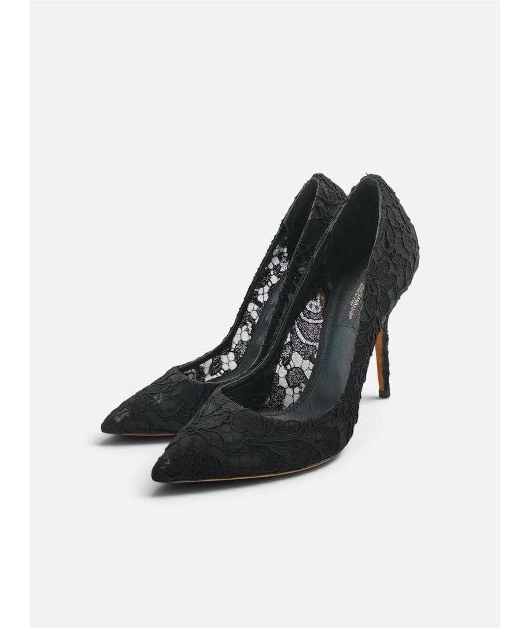 DOLCE&GABBANA Черные текстильные туфли, фото 2