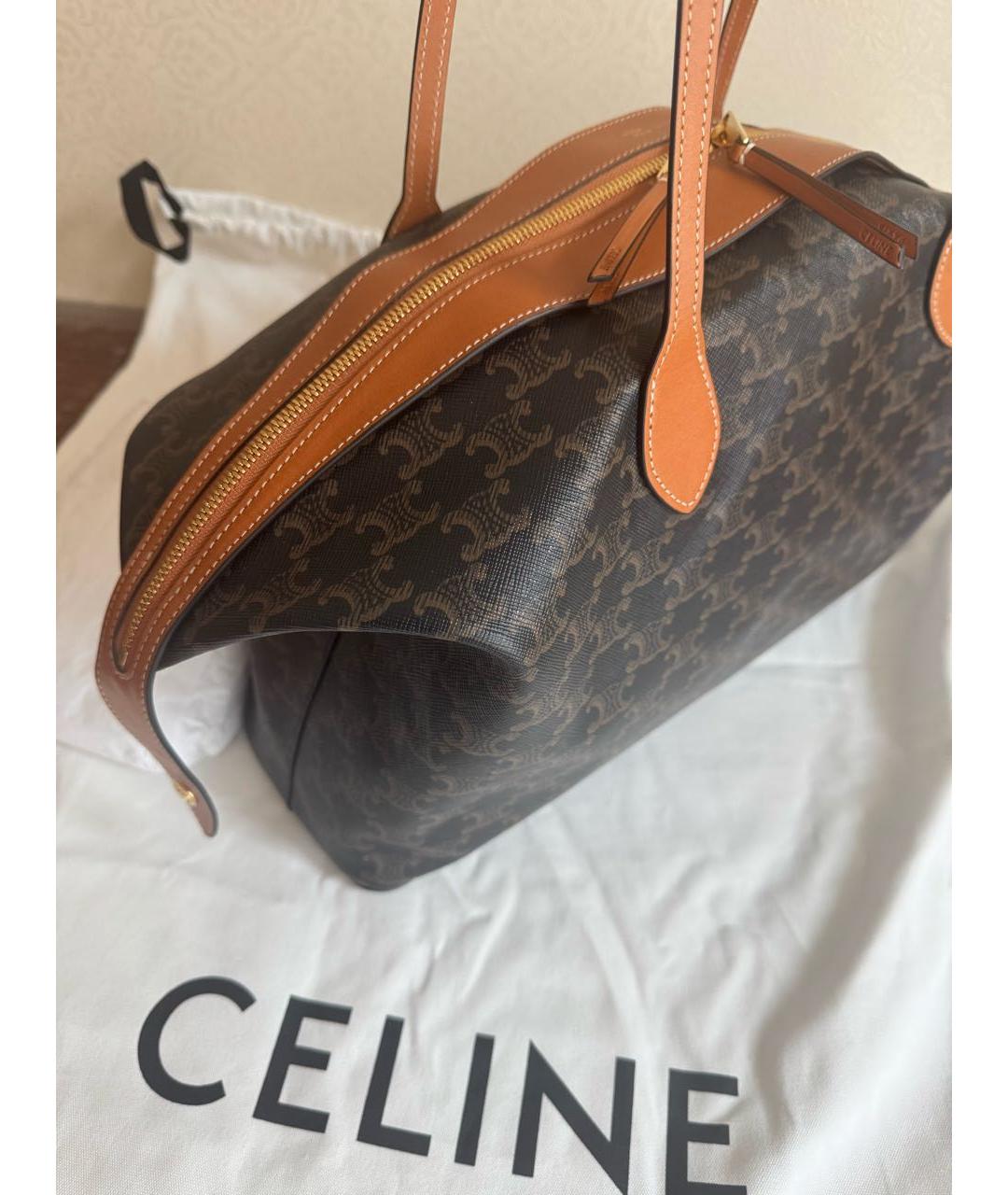 CELINE Коричневая сумка тоут из канвы, фото 6