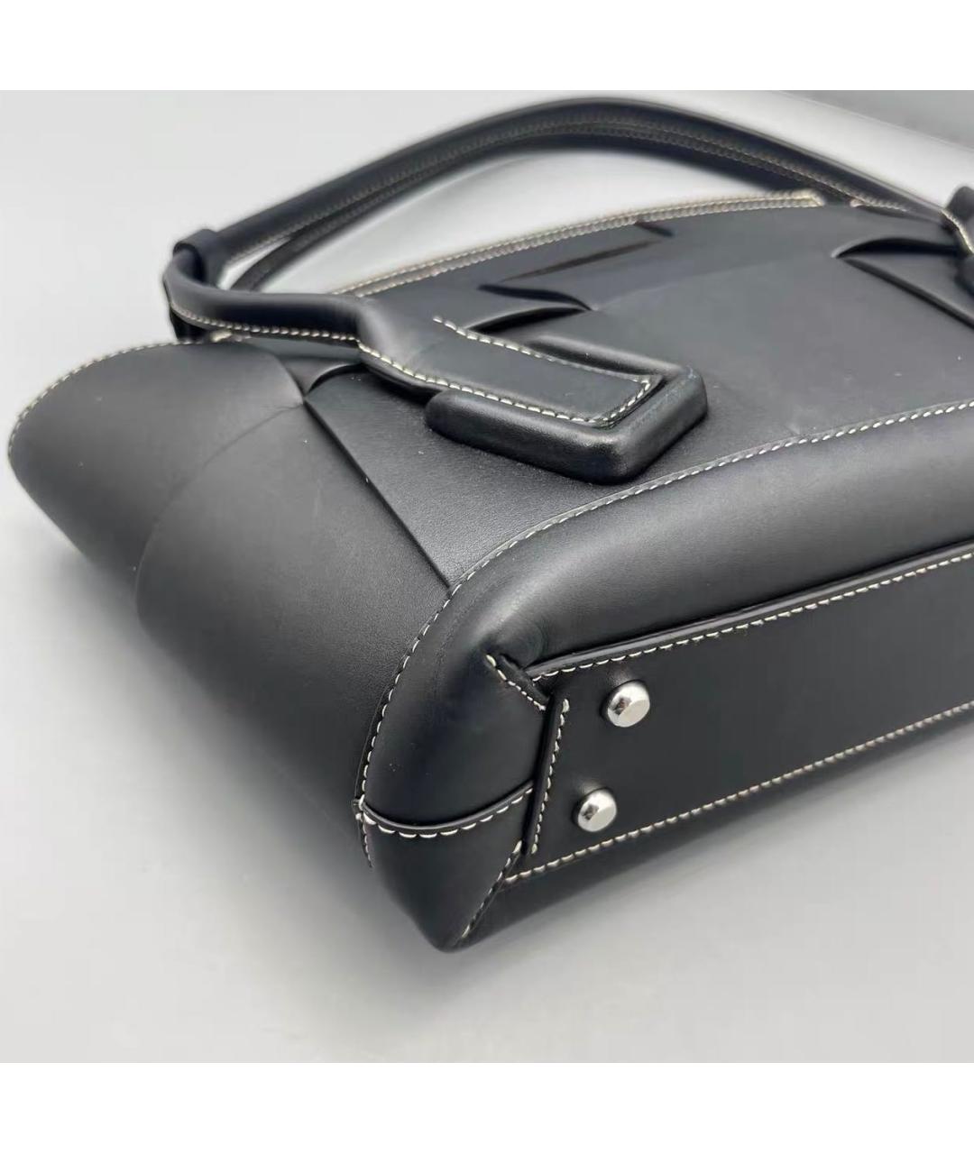 BOTTEGA VENETA Черная кожаная сумка тоут, фото 8