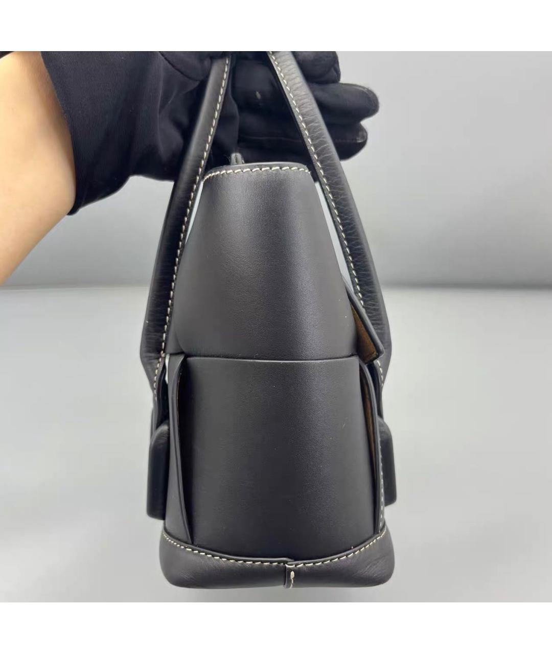 BOTTEGA VENETA Черная кожаная сумка тоут, фото 3