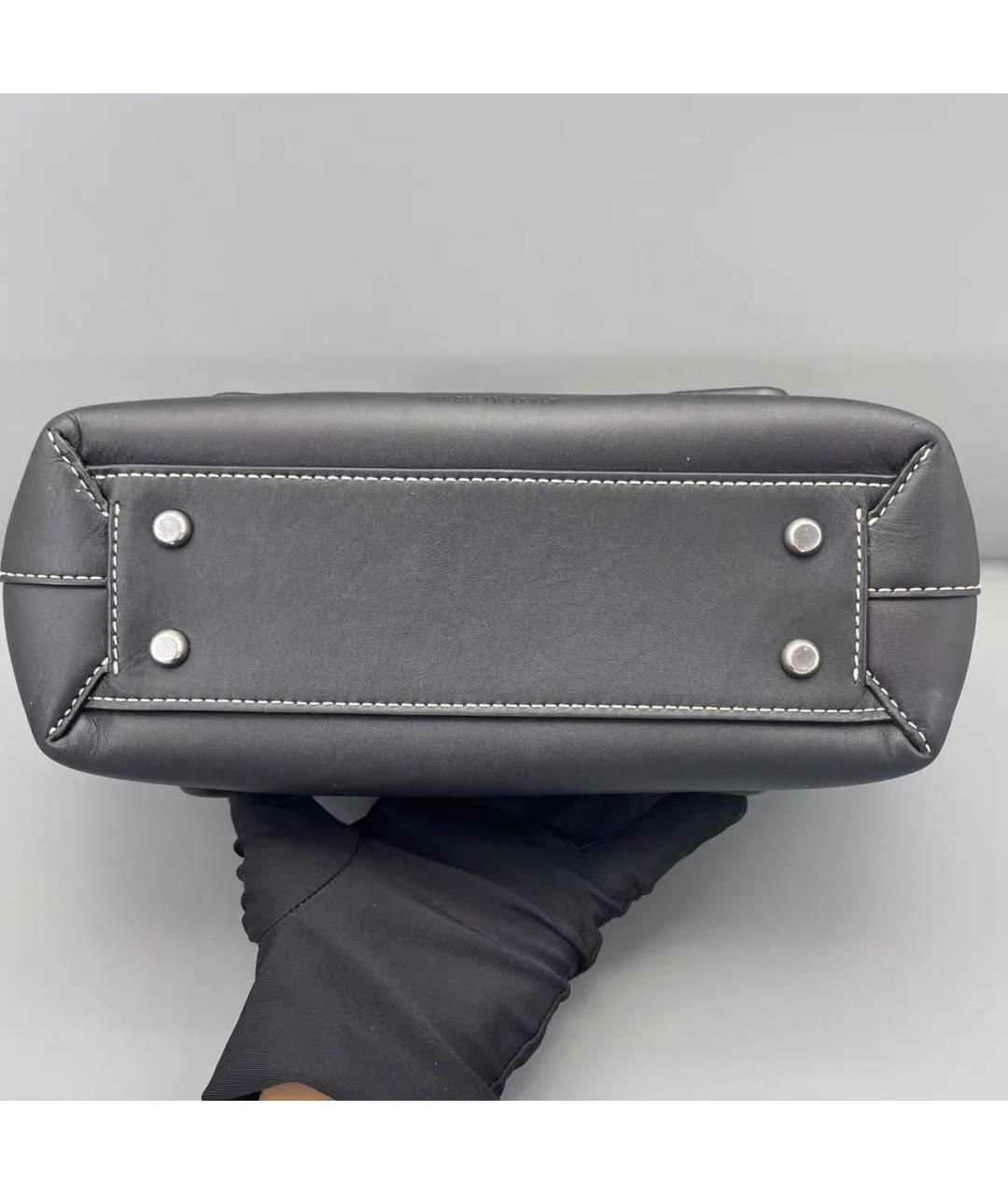 BOTTEGA VENETA Черная кожаная сумка тоут, фото 4
