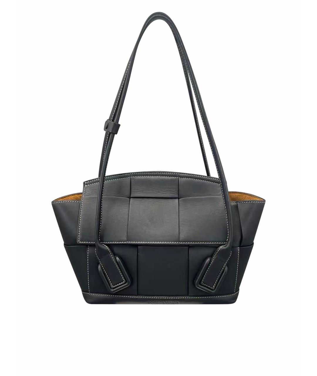 BOTTEGA VENETA Черная кожаная сумка тоут, фото 1