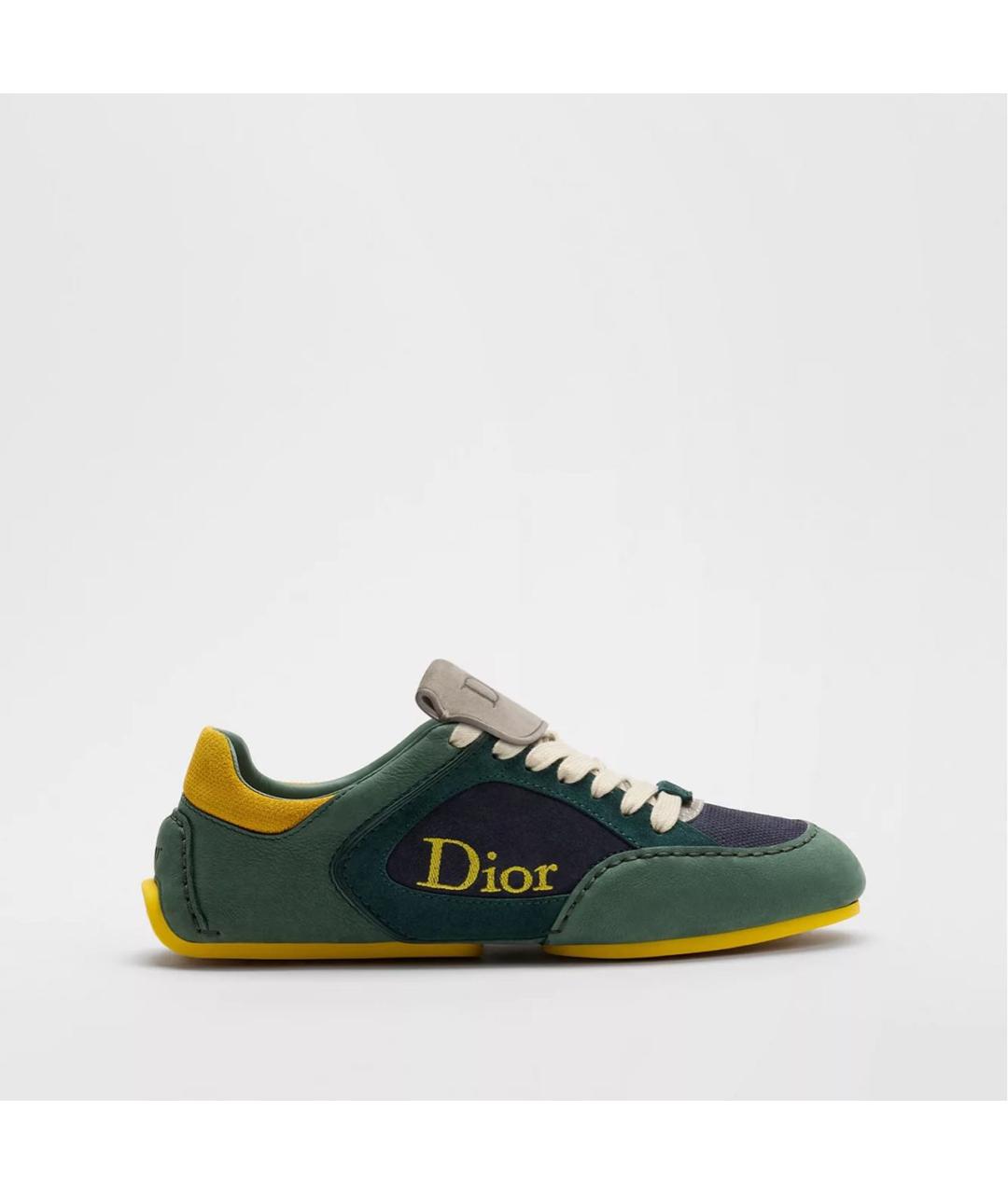 CHRISTIAN DIOR Зеленые нубуковые низкие кроссовки / кеды, фото 6
