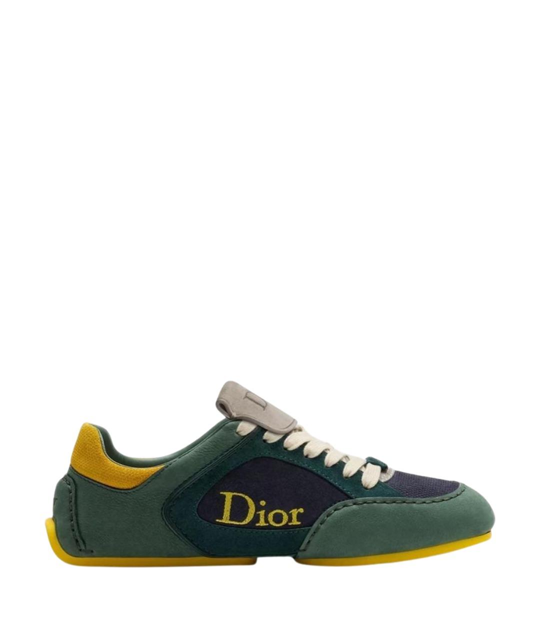 CHRISTIAN DIOR Зеленые нубуковые низкие кроссовки / кеды, фото 1