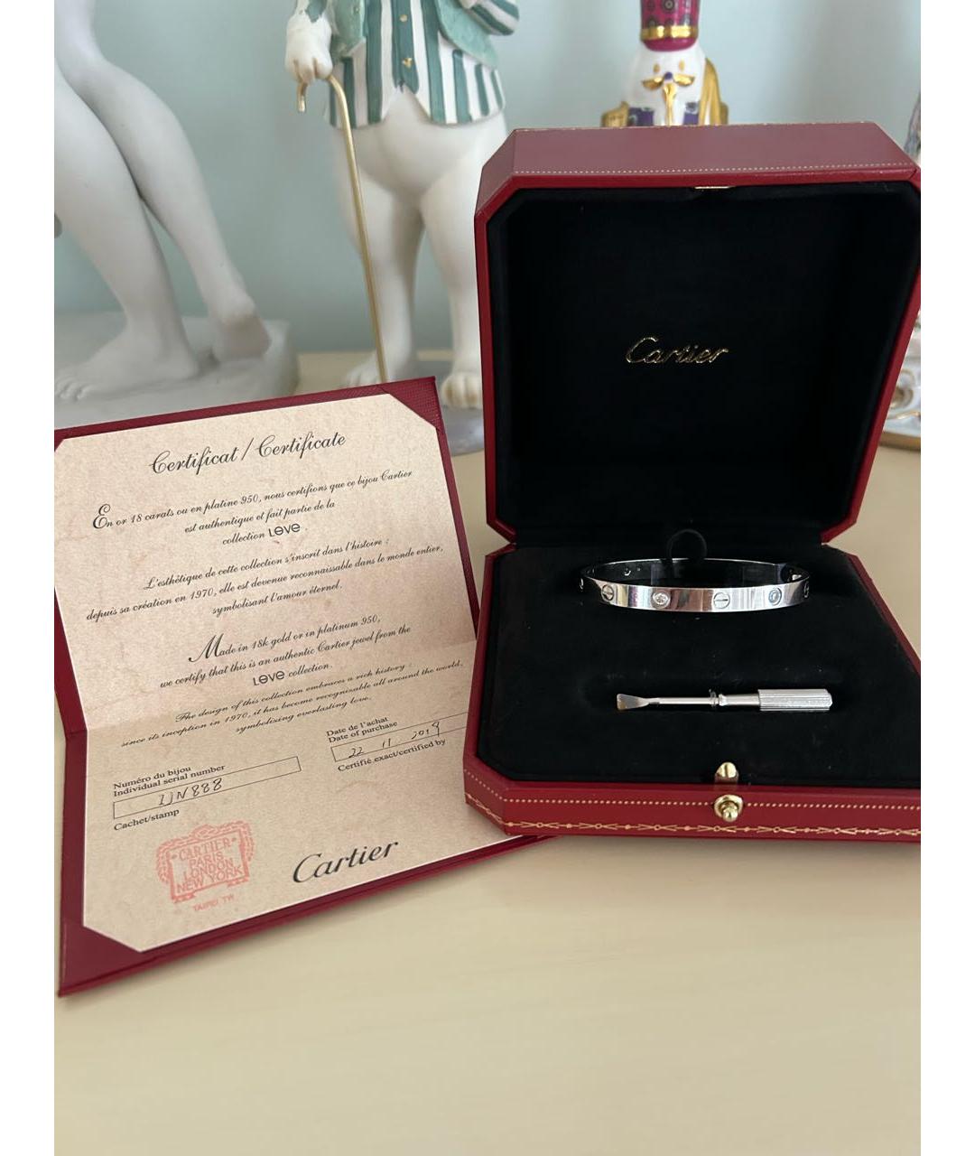 CARTIER Серебряный браслет из белого золота, фото 2