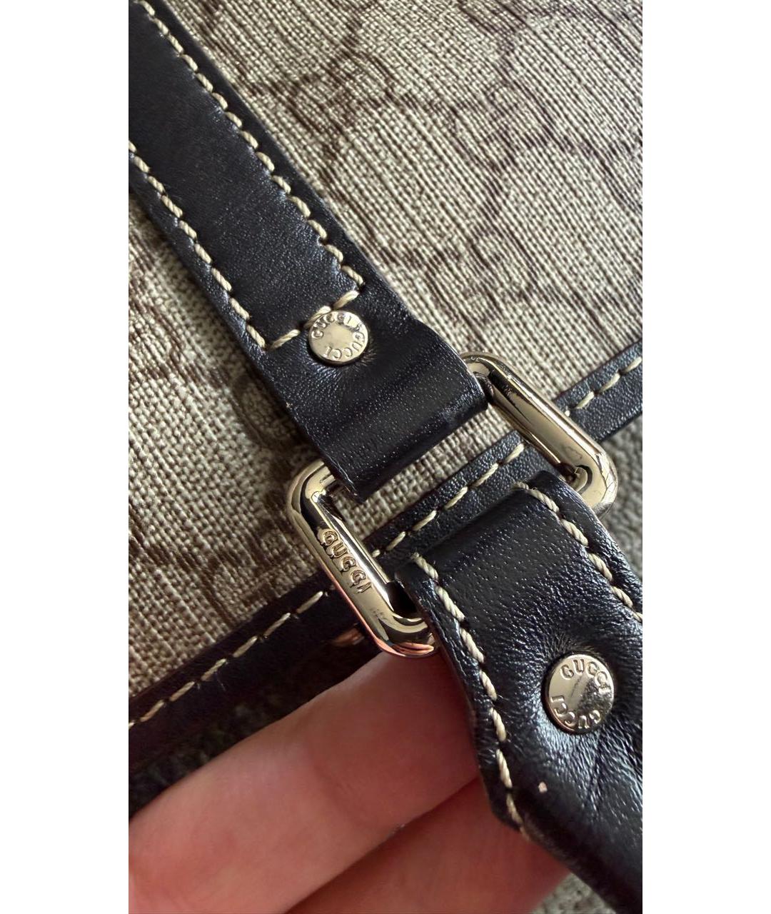 GUCCI Бежевая сумка тоут из канвы, фото 7