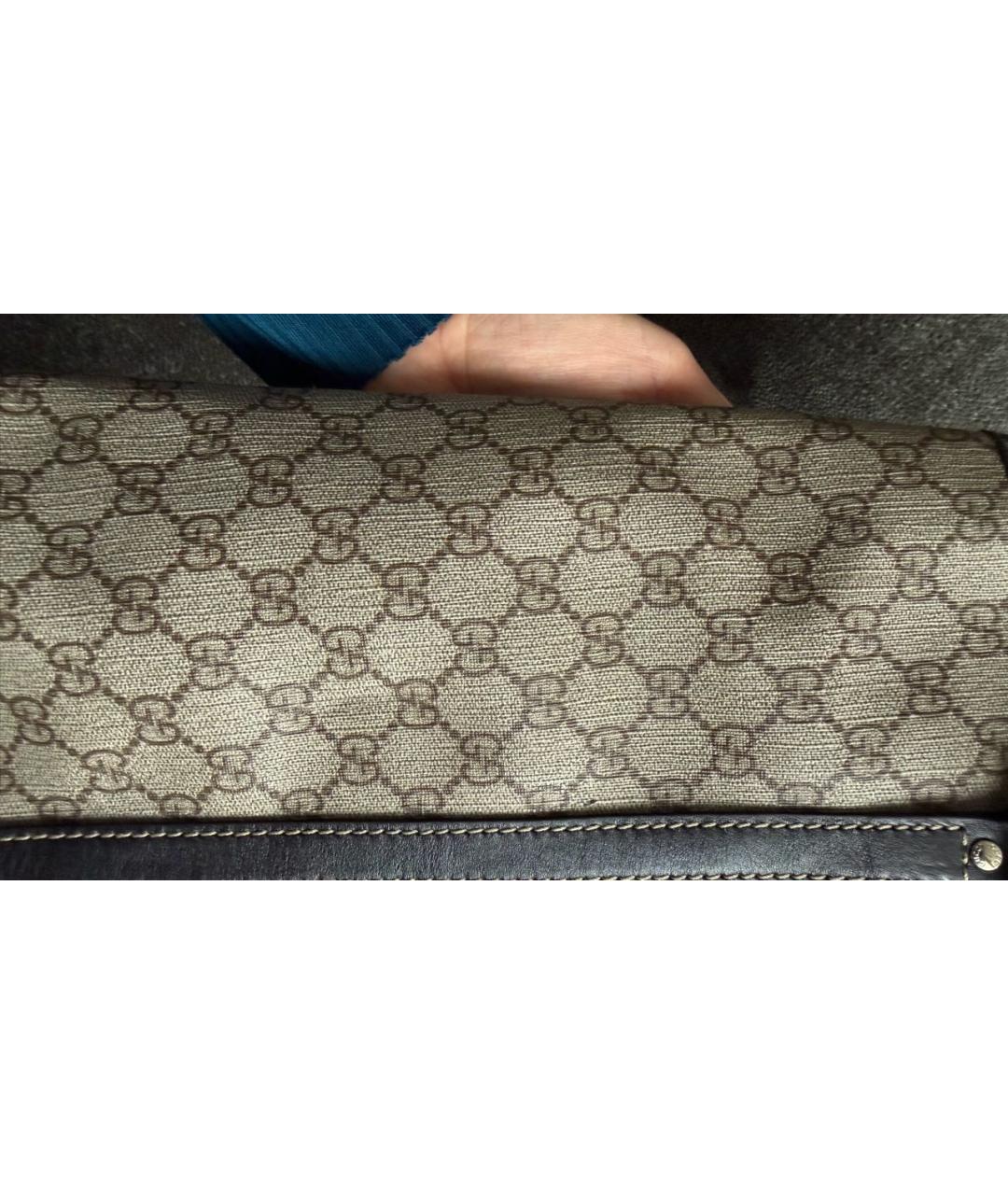 GUCCI Бежевая сумка тоут из канвы, фото 6