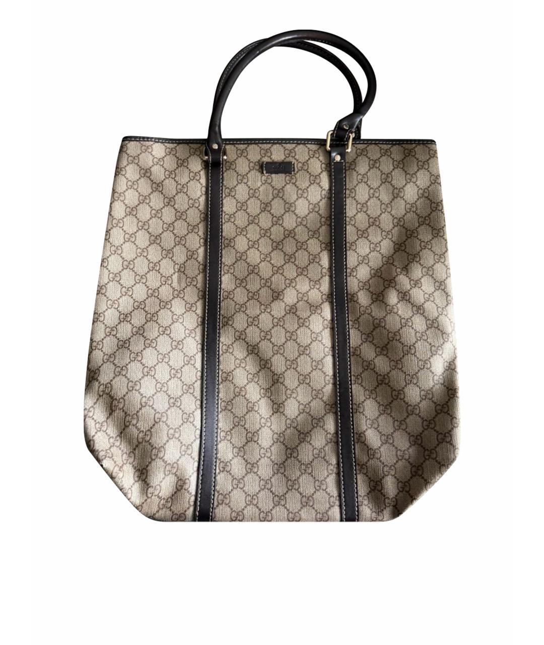 GUCCI Бежевая сумка тоут из канвы, фото 1