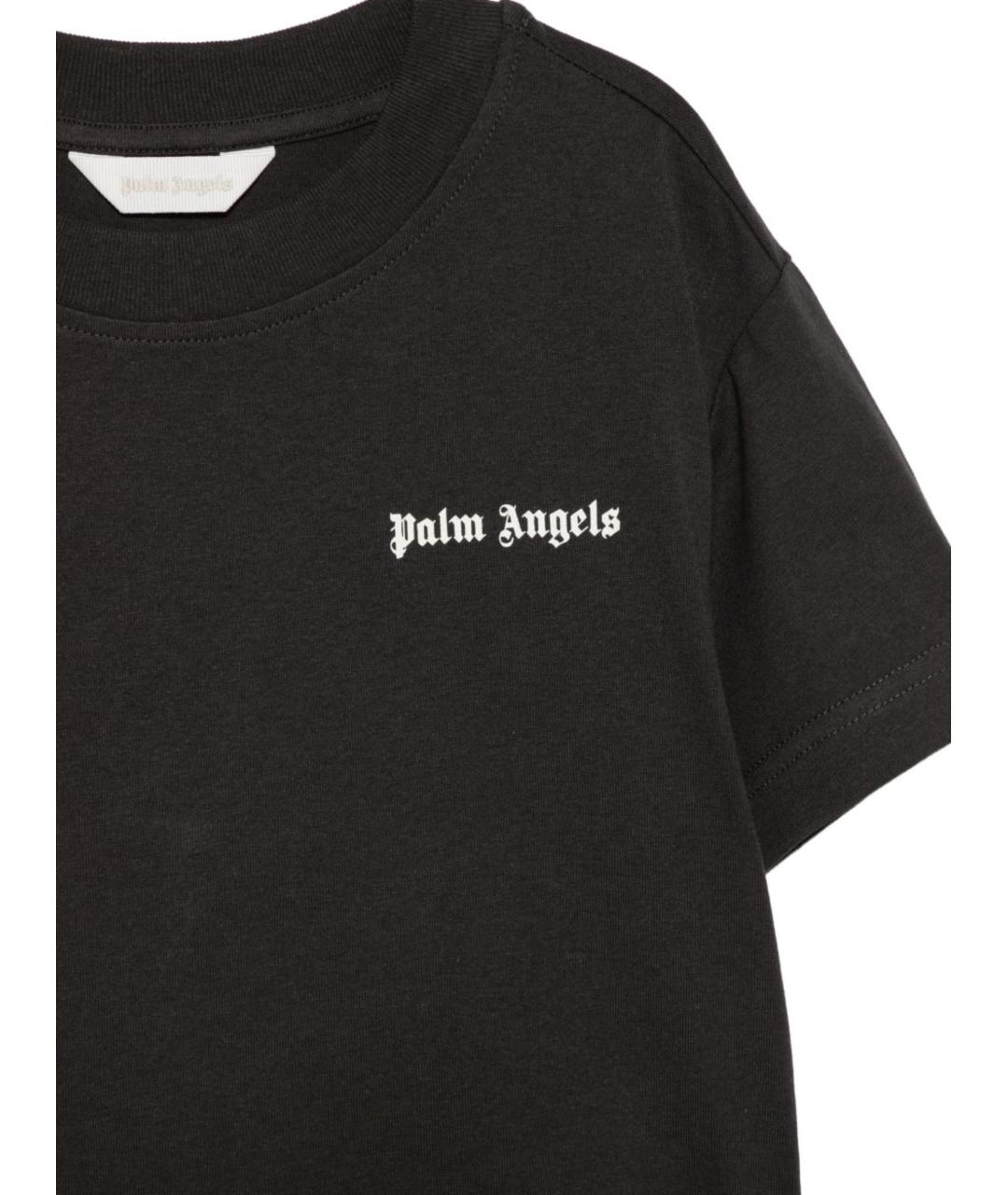 PALM ANGELS Черная хлопковая детская футболка, фото 3