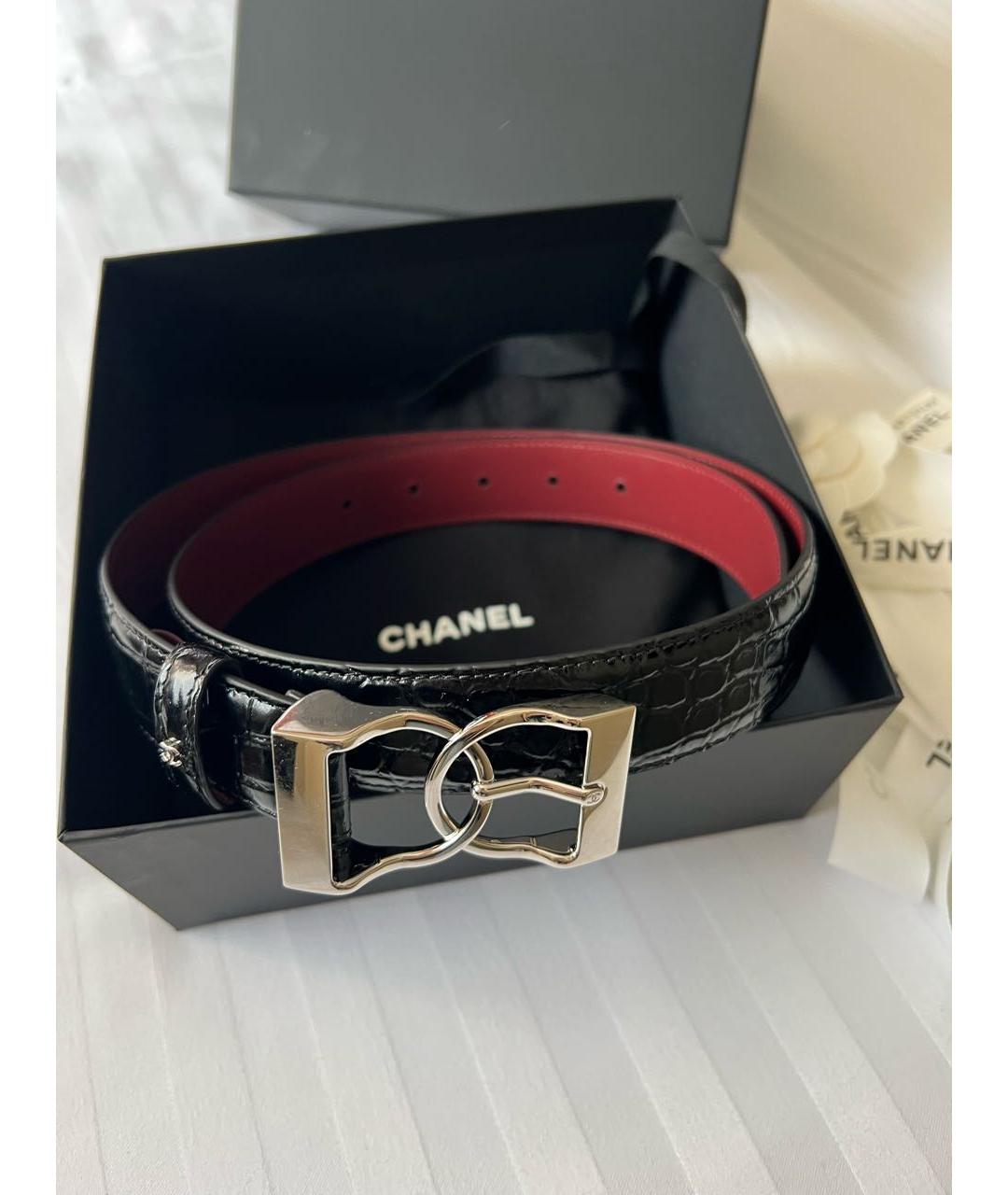 CHANEL Черный кожаный ремень, фото 3
