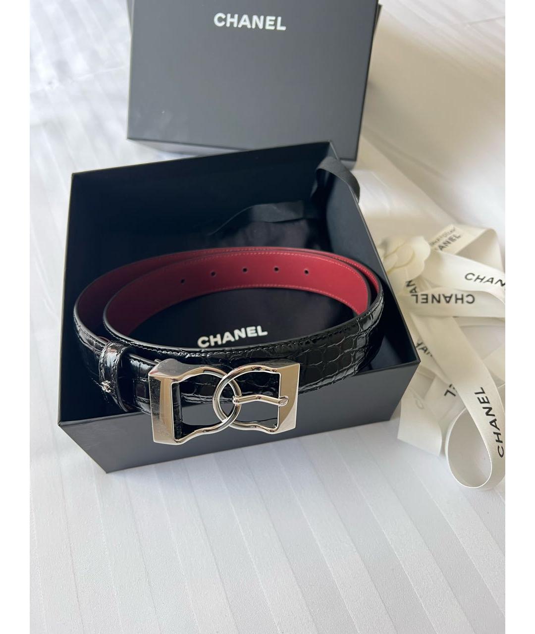 CHANEL Черный кожаный ремень, фото 4
