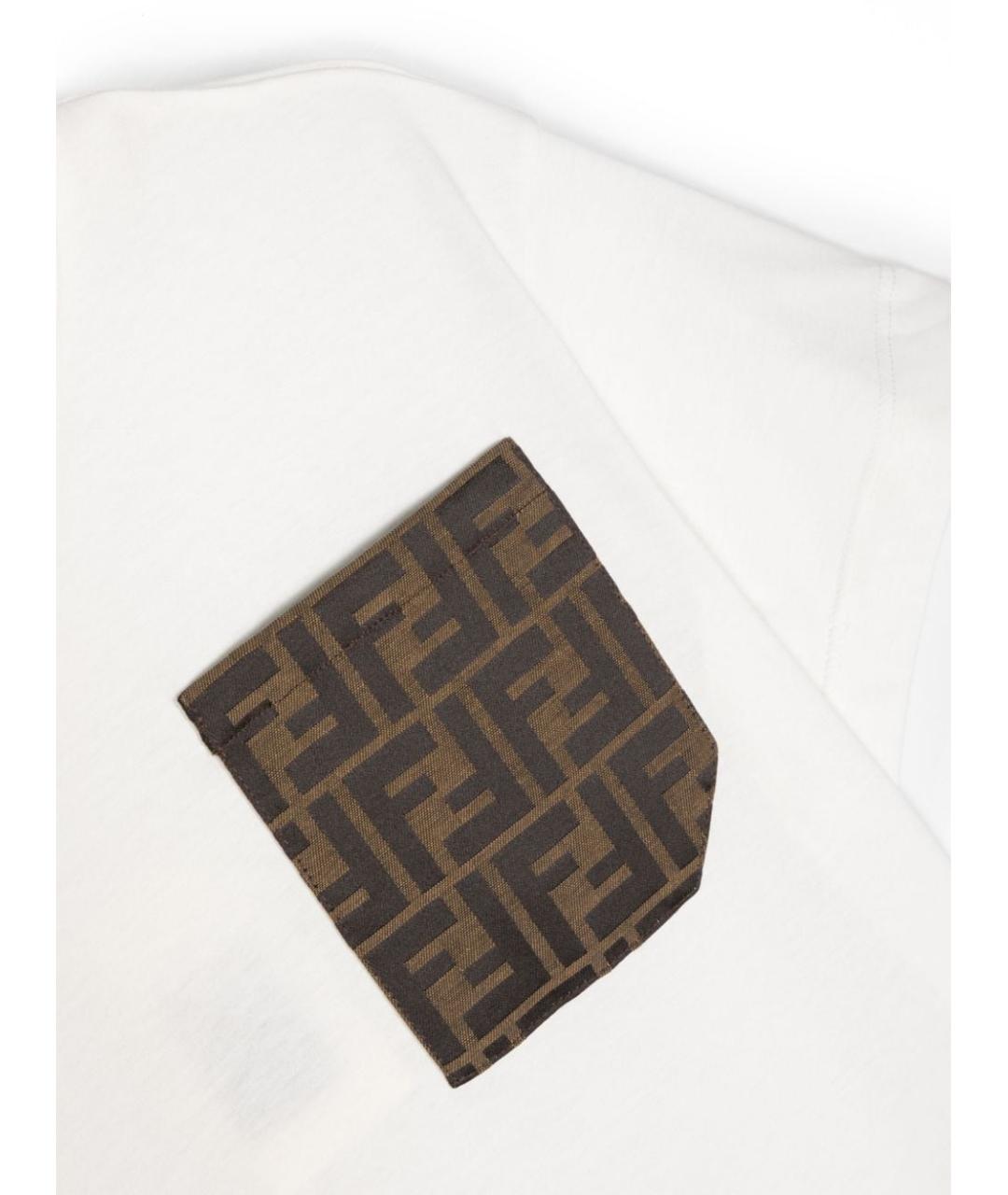 FENDI Белая хлопковая детская футболка, фото 3