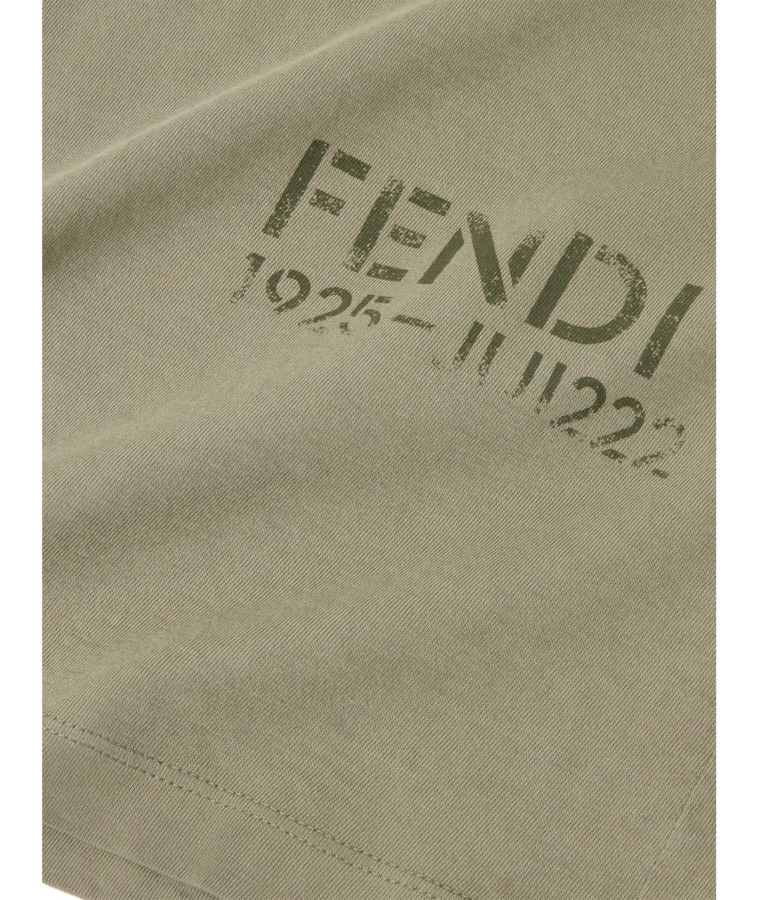 FENDI Зеленая хлопковая детская футболка, фото 3