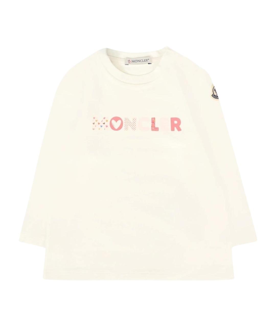 MONCLER KIDS Белый хлопковый футболка / топ, фото 1