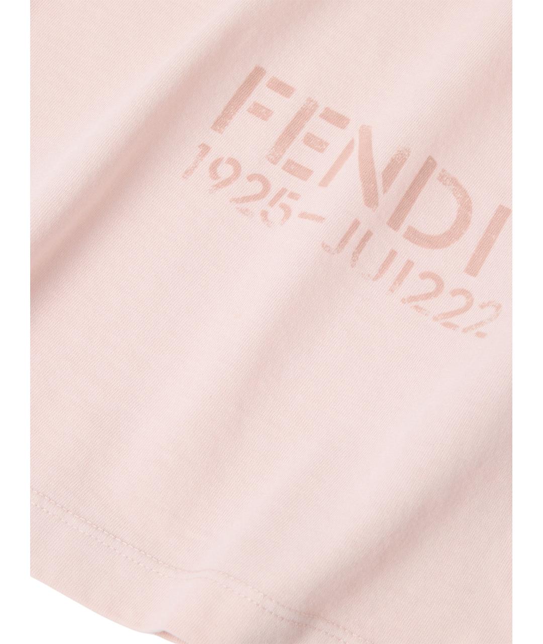 FENDI Розовая хлопковая детская футболка, фото 3