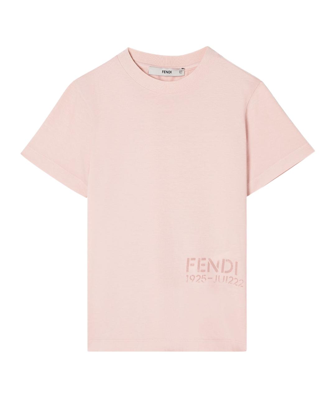 FENDI Розовая хлопковая детская футболка, фото 1