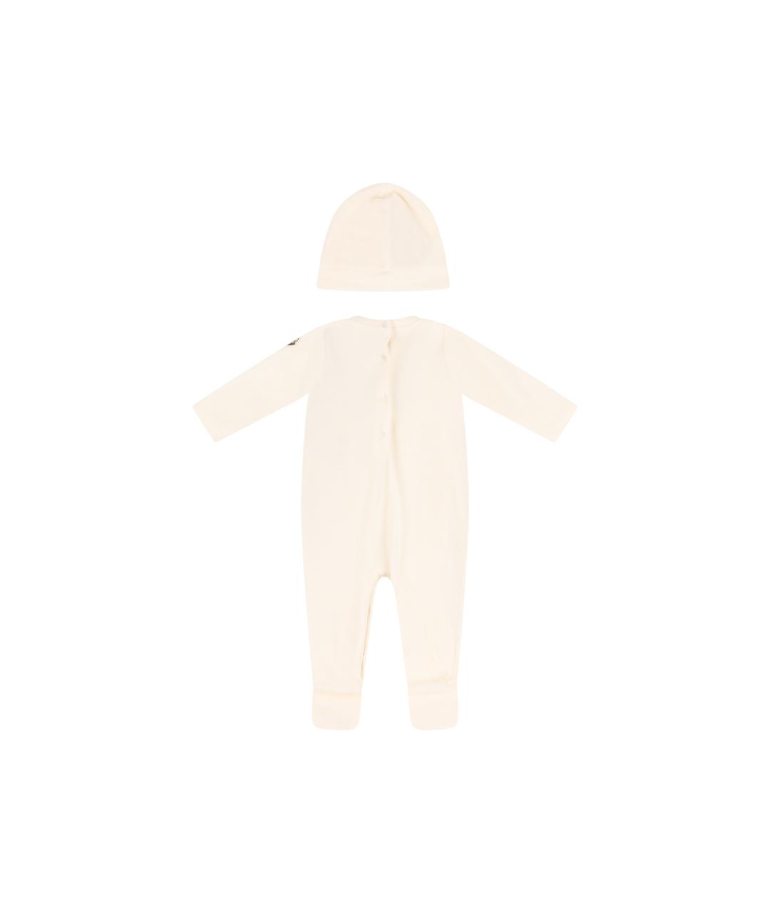 MONCLER KIDS Бежевый хлопковый боди / песочник, фото 2