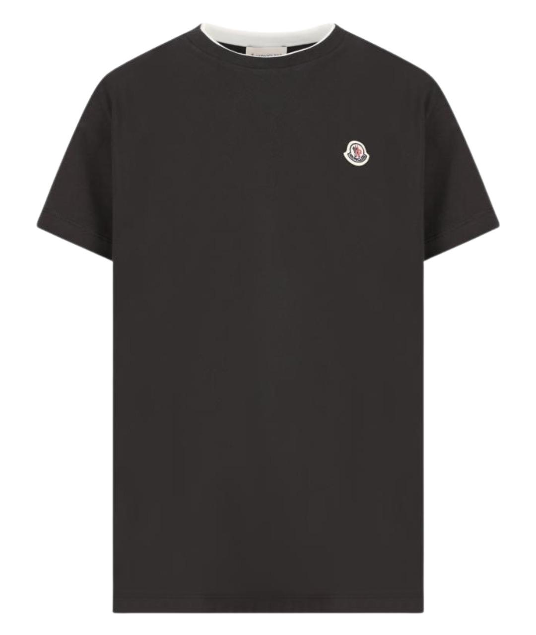 MONCLER KIDS Черная хлопковая детская футболка, фото 1