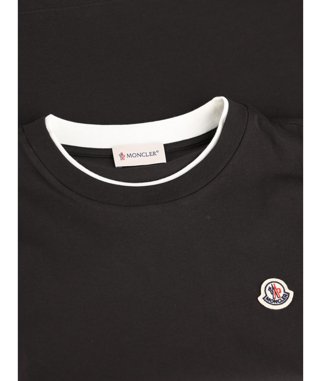 MONCLER KIDS Черная хлопковая детская футболка, фото 3
