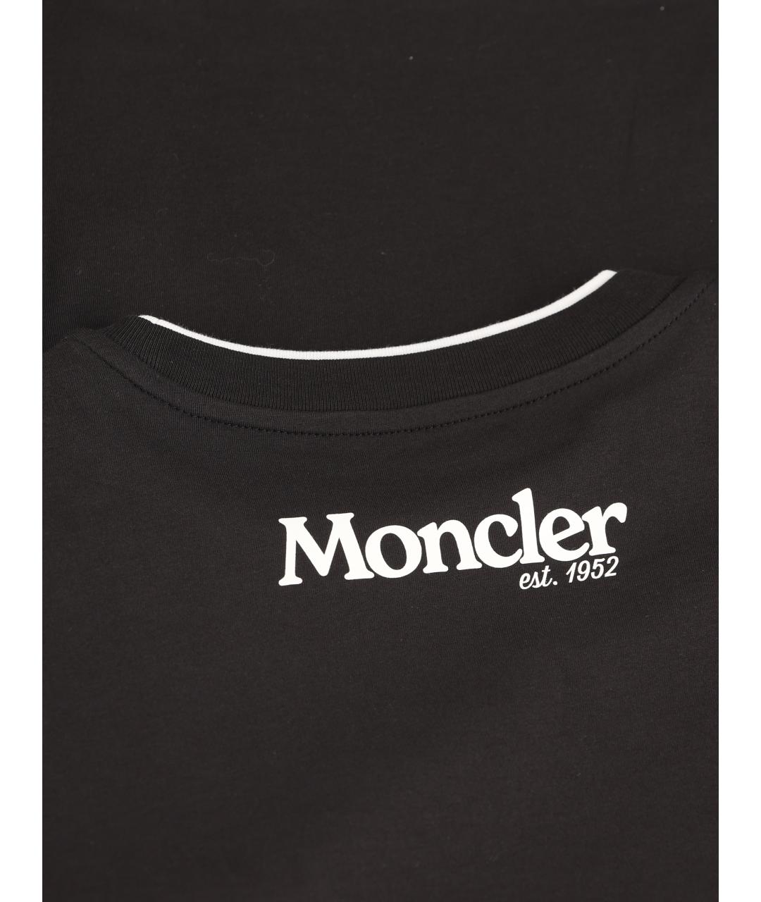 MONCLER KIDS Черная хлопковая детская футболка, фото 4