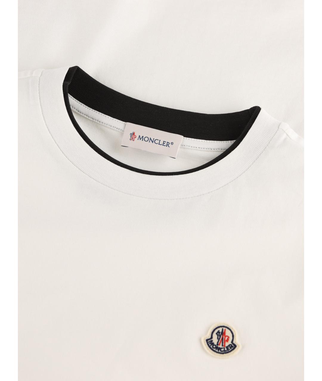 MONCLER KIDS Белая хлопковая детская футболка, фото 3