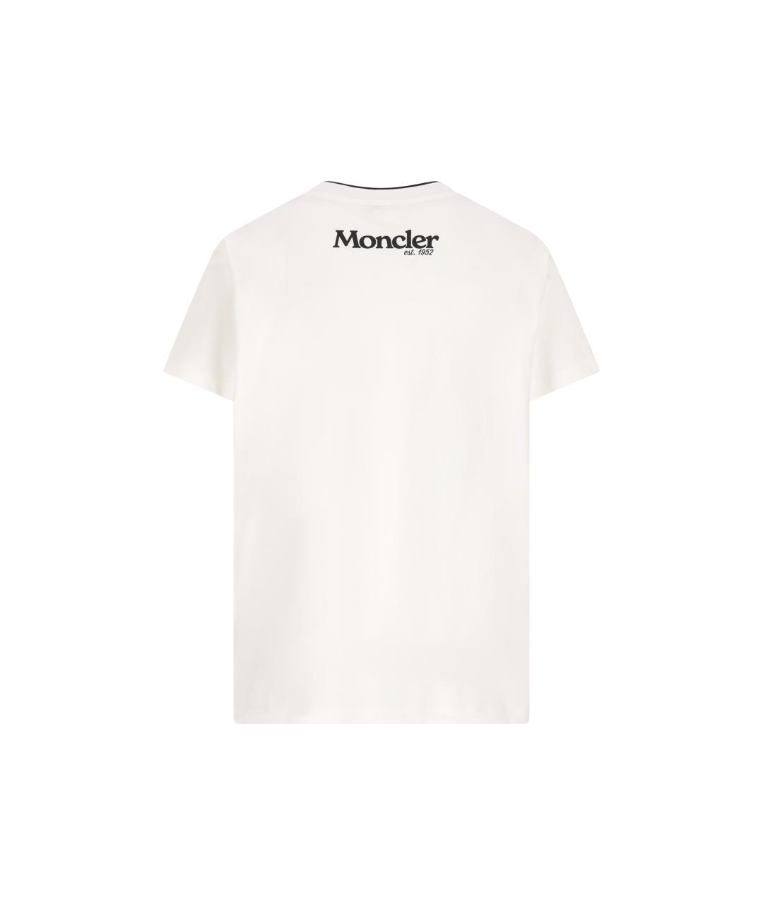 MONCLER KIDS Белая хлопковая детская футболка, фото 2