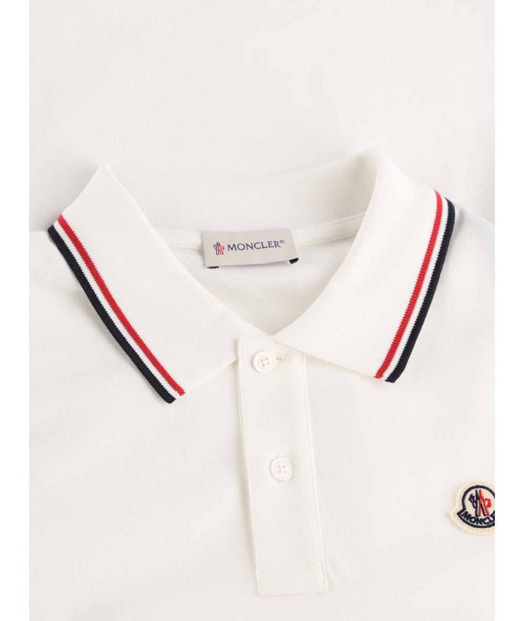 MONCLER KIDS Белая хлопковая детская футболка, фото 3