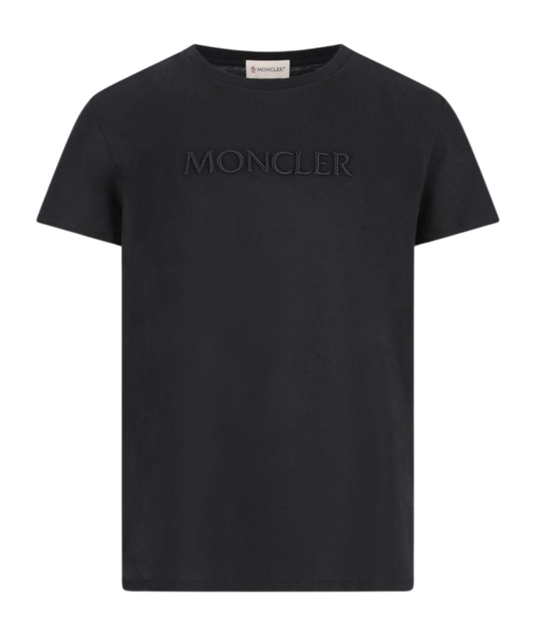 MONCLER KIDS Черный хлопковый детская футболка / топ, фото 1