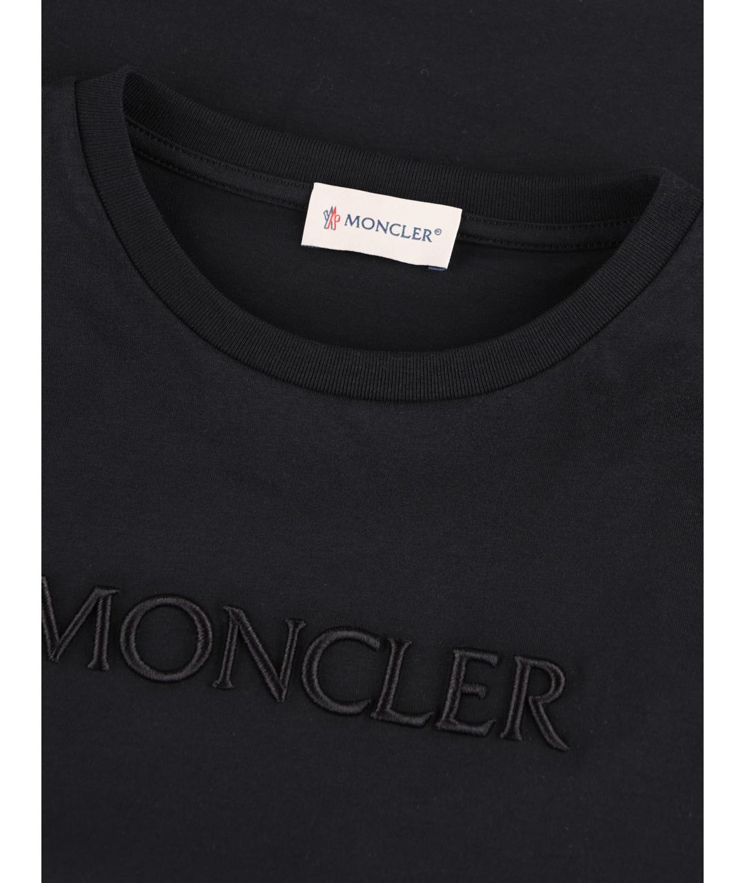 MONCLER KIDS Черный хлопковый детская футболка / топ, фото 3