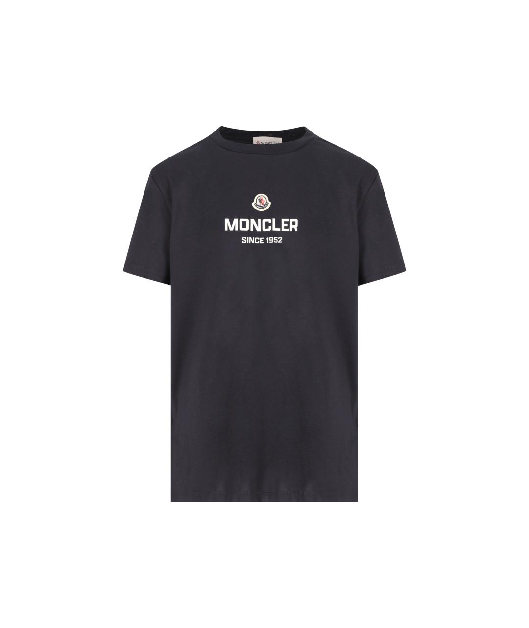 MONCLER KIDS Темно-синяя хлопковая детская футболка, фото 5