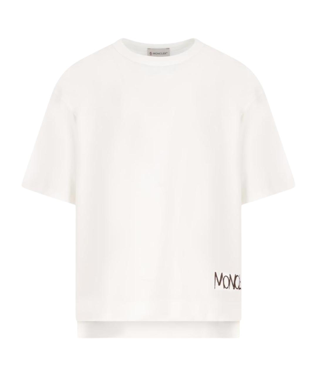MONCLER KIDS Белая хлопковая детская футболка, фото 1