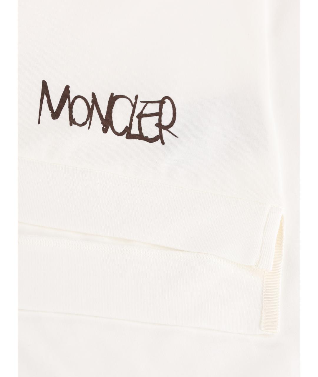 MONCLER KIDS Белая хлопковая детская футболка, фото 4