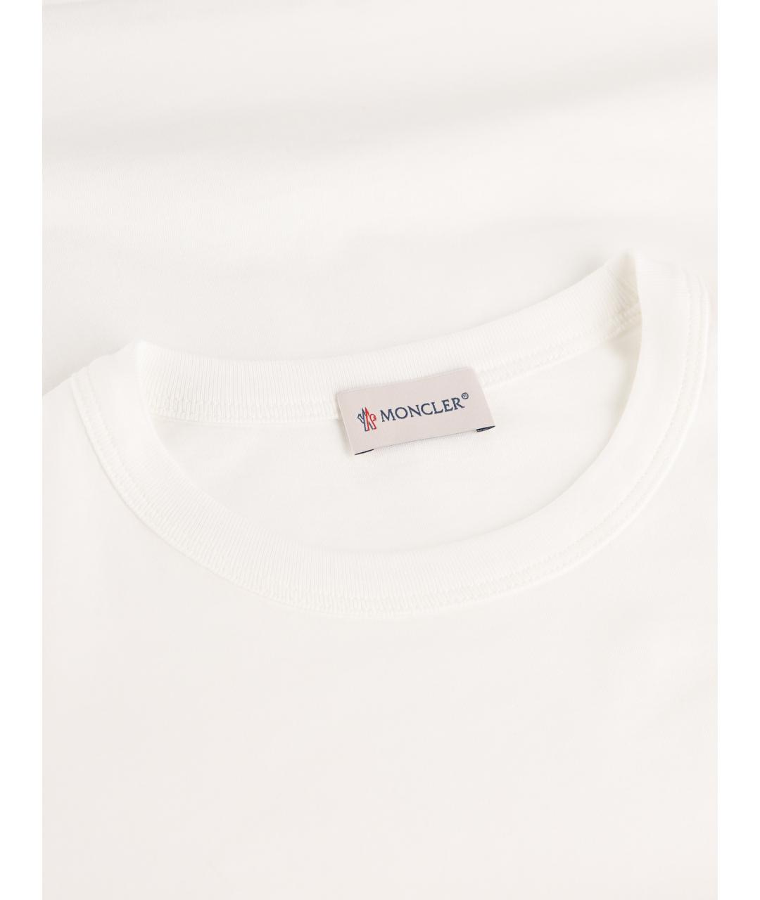 MONCLER KIDS Белая хлопковая детская футболка, фото 3
