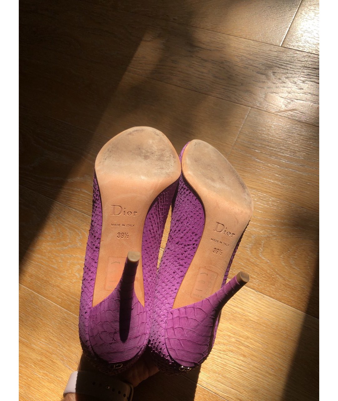 CHRISTIAN DIOR PRE-OWNED Фиолетовые кожаные туфли, фото 5
