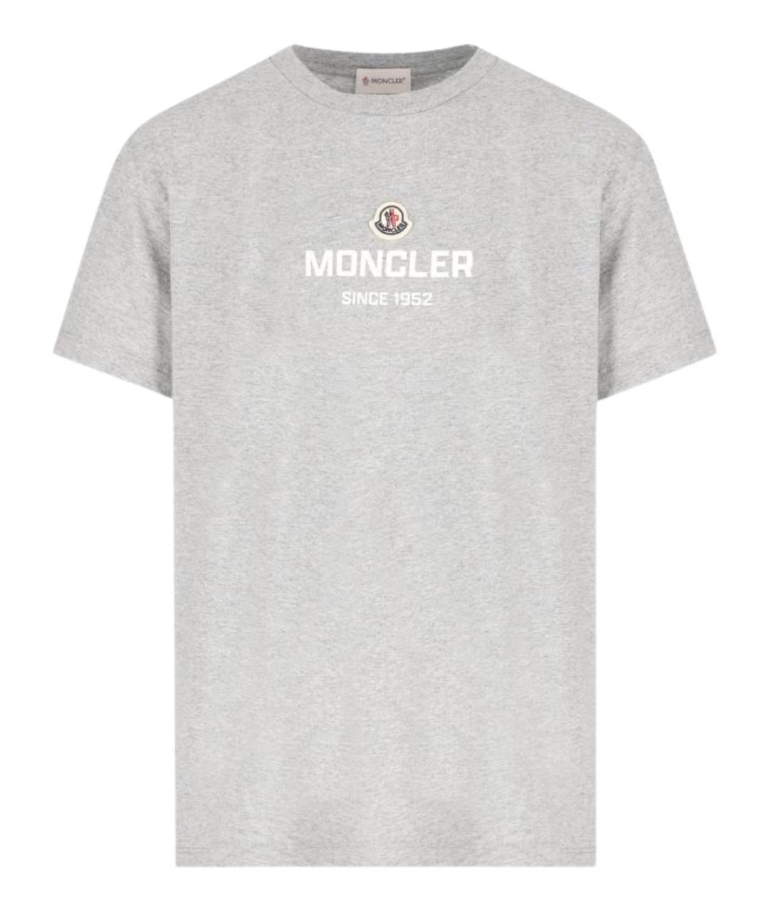 MONCLER KIDS Серая хлопковая детская футболка, фото 1