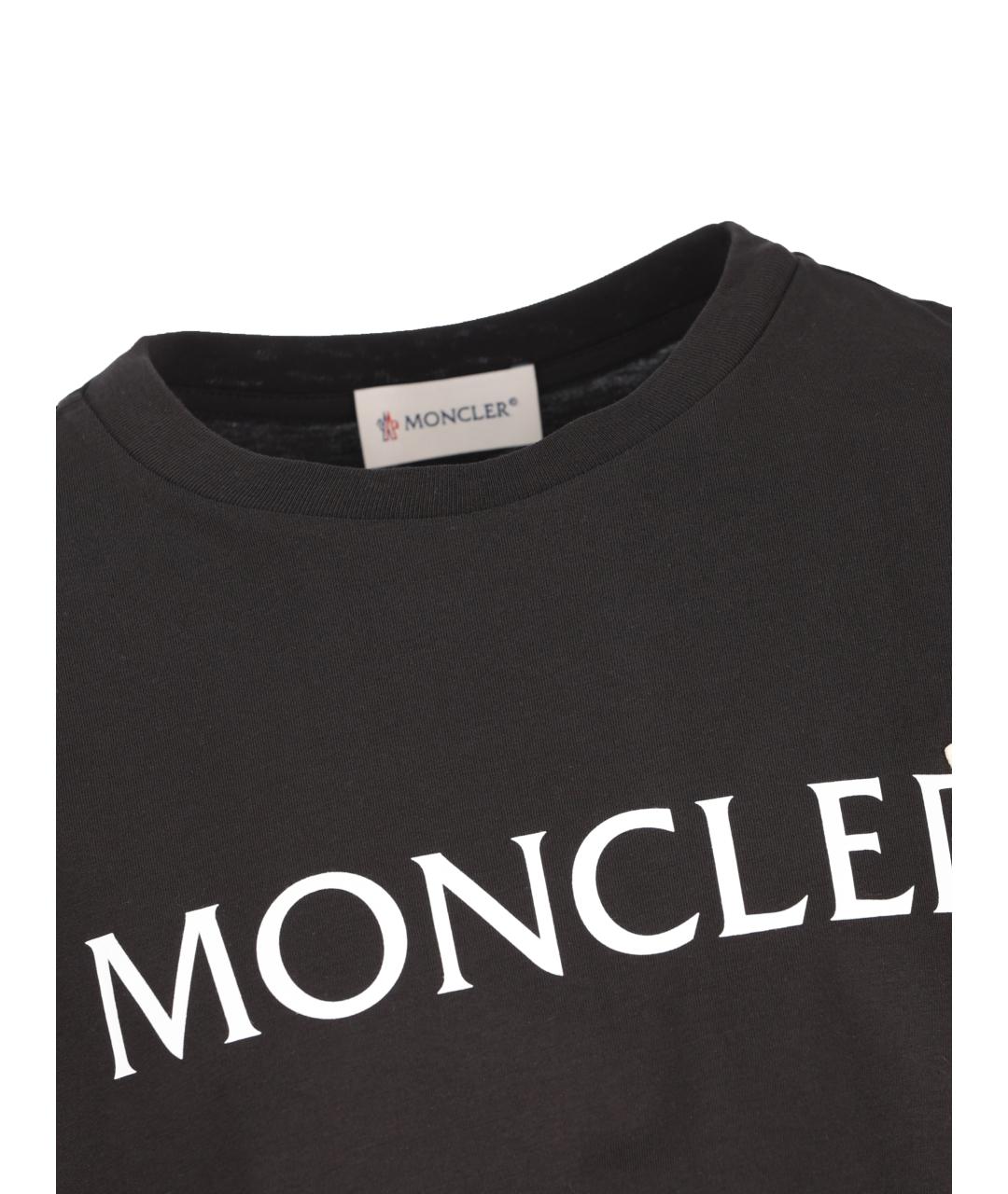 MONCLER KIDS Черная хлопковая детская футболка, фото 3