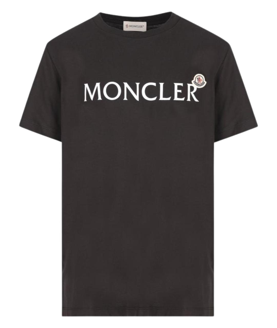 MONCLER KIDS Черная хлопковая детская футболка, фото 1