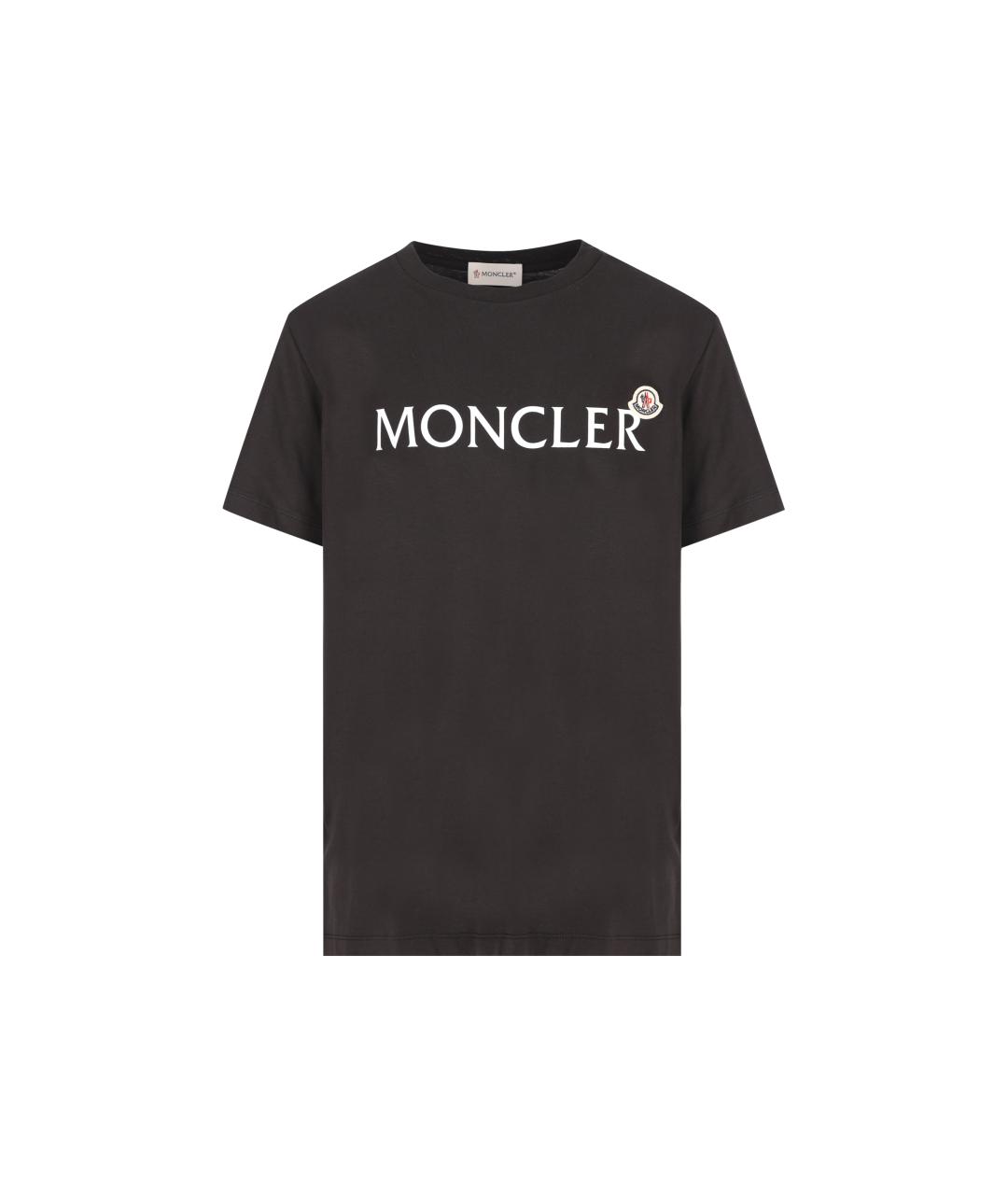 MONCLER KIDS Черная хлопковая детская футболка, фото 5
