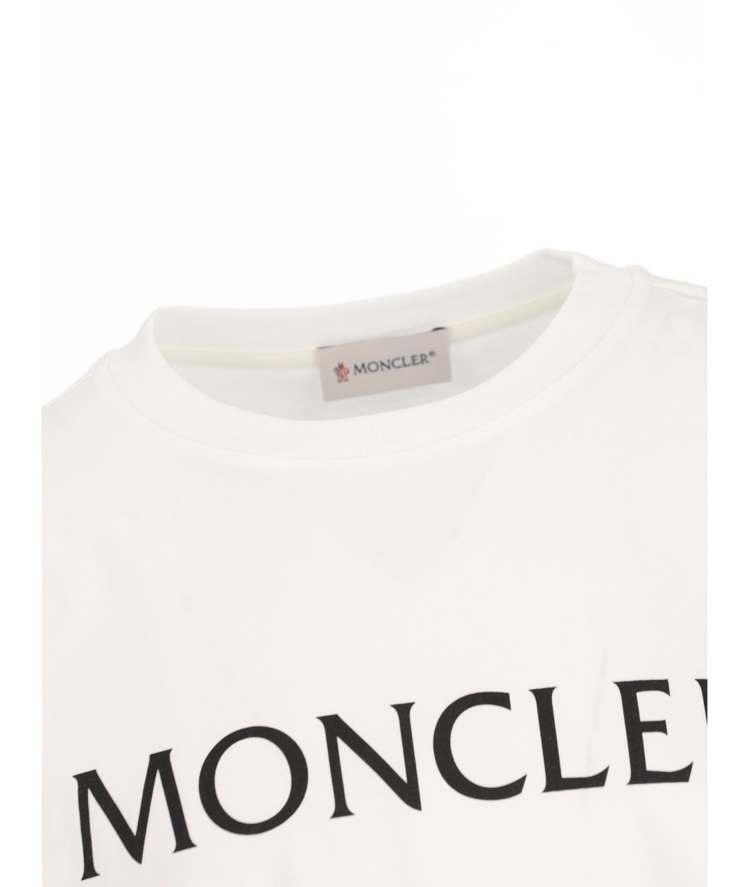 MONCLER KIDS Белая хлопковая детская футболка, фото 3