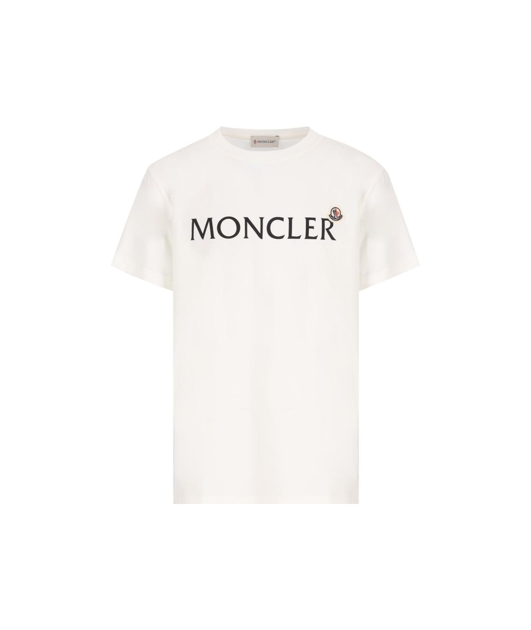 MONCLER KIDS Белая хлопковая детская футболка, фото 5