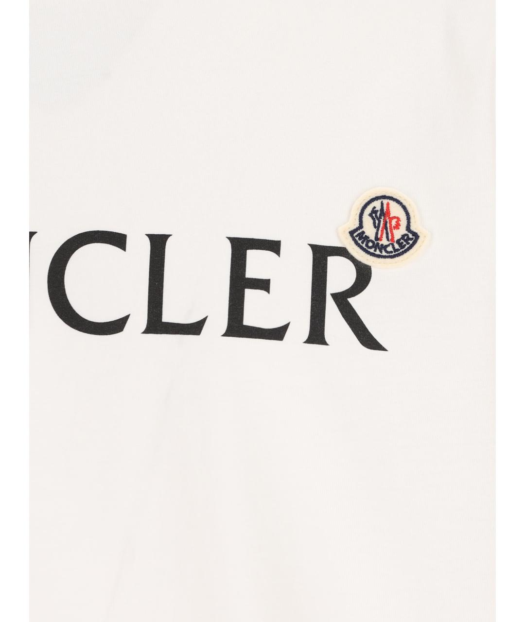 MONCLER KIDS Белая хлопковая детская футболка, фото 4