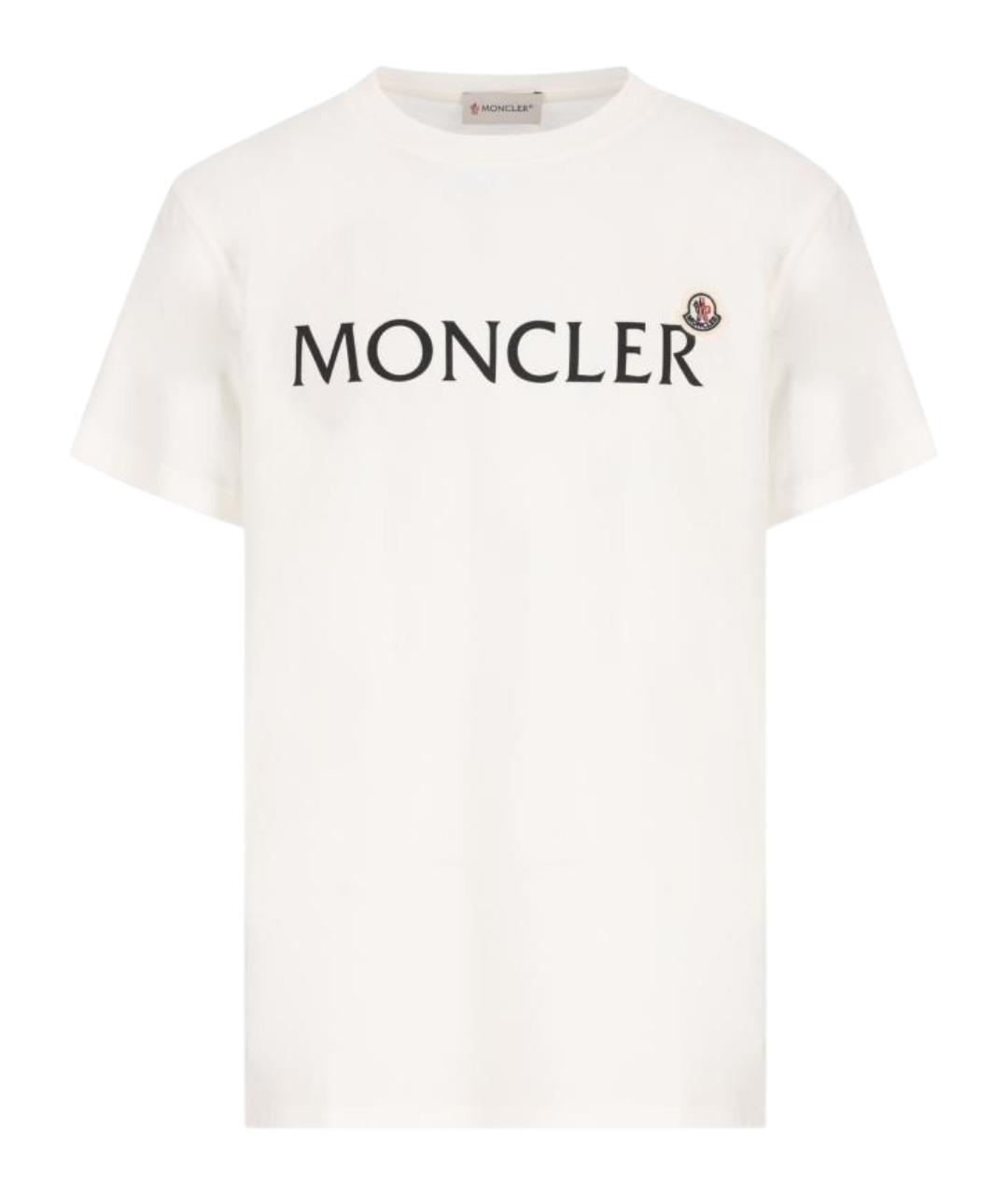 MONCLER KIDS Белая хлопковая детская футболка, фото 1
