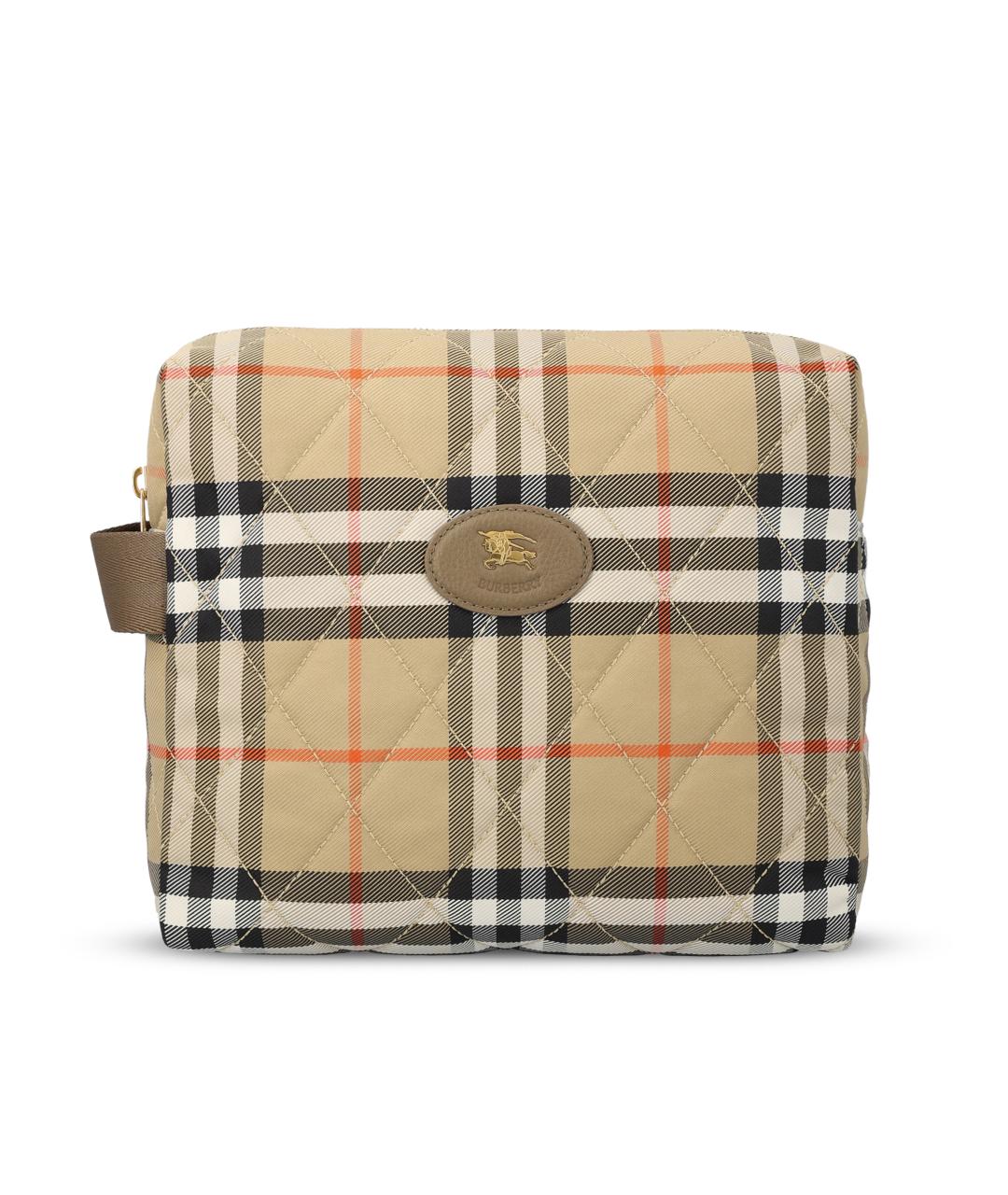 BURBERRY Бежевая тканевая сумка для мамы, фото 5